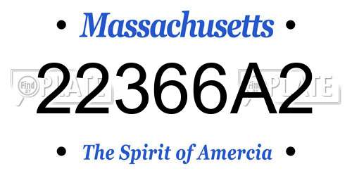 22366A2 Massachusetts License Plate