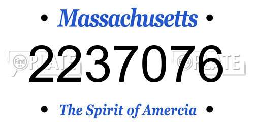 2237076 Massachusetts License Plate