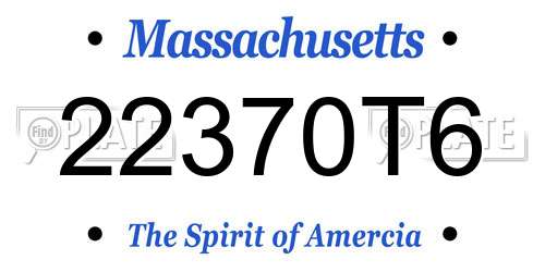 22370T6 Massachusetts License Plate