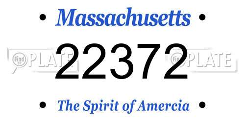 22372 Massachusetts License Plate