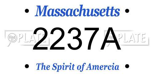 2237A Massachusetts License Plate
