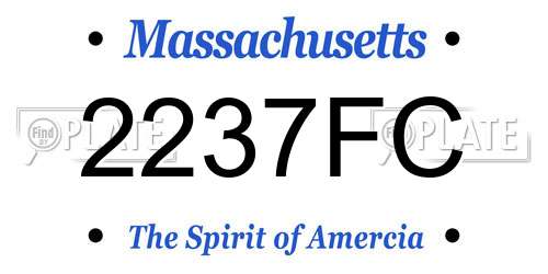 2237FC Massachusetts License Plate