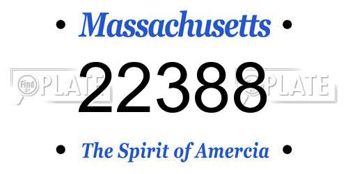 22388 Massachusetts License Plate