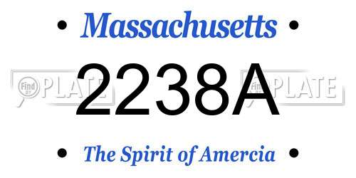 2238A Massachusetts License Plate