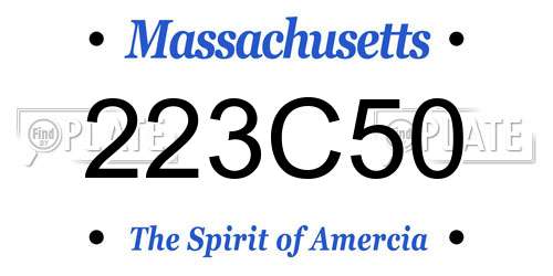 223C50 Massachusetts License Plate