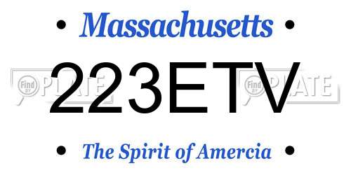 223ETV Massachusetts License Plate