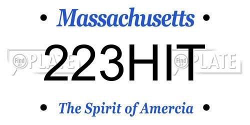 223HIT Massachusetts License Plate