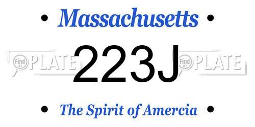 223J Massachusetts License Plate