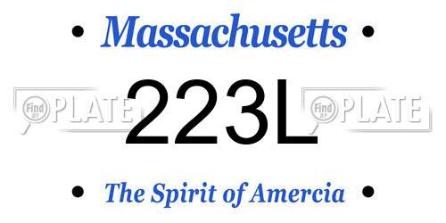 223L Massachusetts License Plate