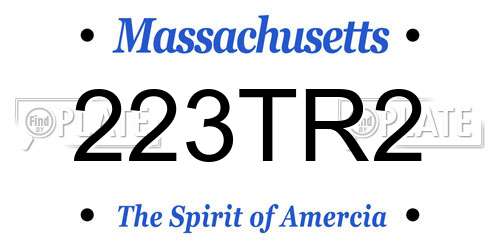 223TR2 Massachusetts License Plate