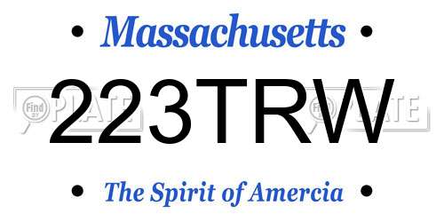 223TRW Massachusetts License Plate