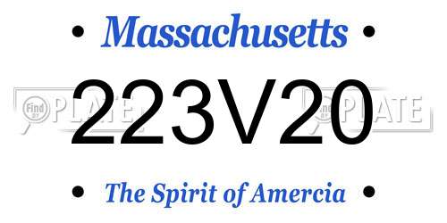 223V20 Massachusetts License Plate