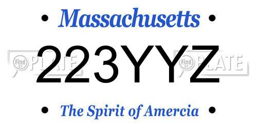 223YYZ Massachusetts License Plate