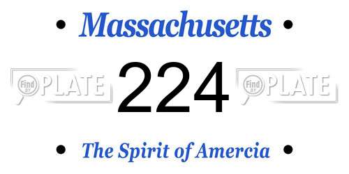 224 Massachusetts License Plate