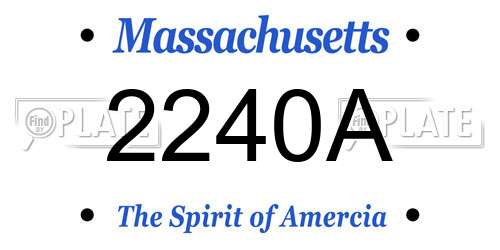 2240A Massachusetts License Plate
