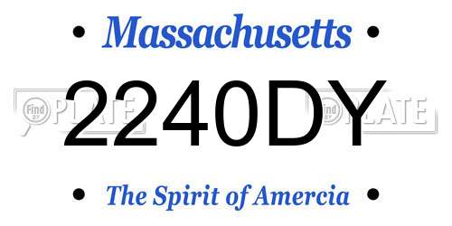 2240DY Massachusetts License Plate