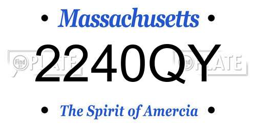 2240QY Massachusetts License Plate