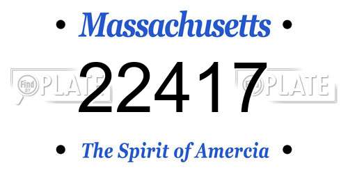 22417 Massachusetts License Plate
