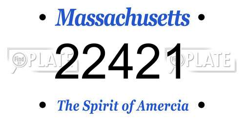 22421 Massachusetts License Plate