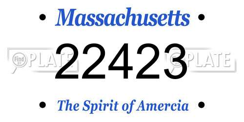 22423 Massachusetts License Plate