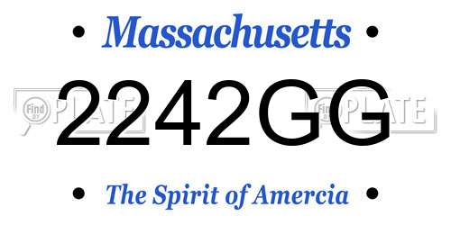2242GG Massachusetts License Plate
