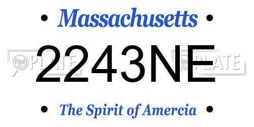 2243NE Massachusetts License Plate