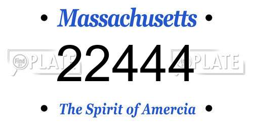 22444 Massachusetts License Plate
