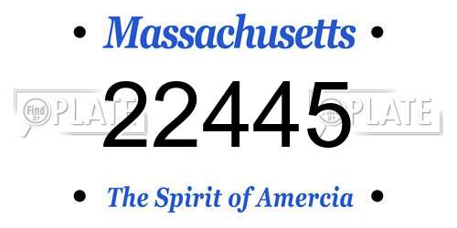 22445 Massachusetts License Plate