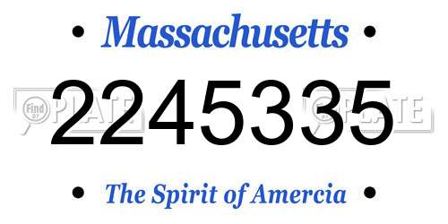 2245335 Massachusetts License Plate