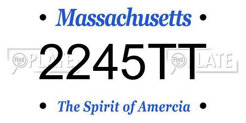 2245TT Massachusetts License Plate