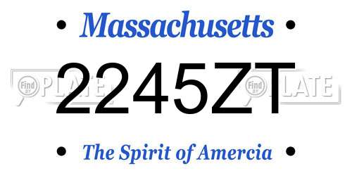 2245ZT Massachusetts License Plate