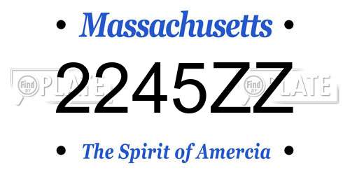 2245ZZ Massachusetts License Plate