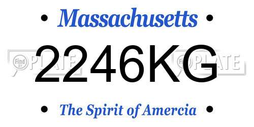 2246KG Massachusetts License Plate