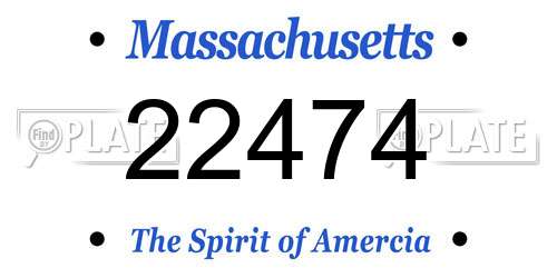 22474 Massachusetts License Plate