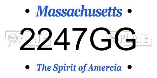 2247GG Massachusetts License Plate