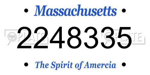 2248335 Massachusetts License Plate