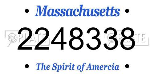 2248338 Massachusetts License Plate