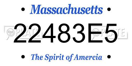 22483E5 Massachusetts License Plate