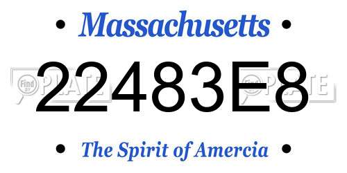 22483E8 Massachusetts License Plate