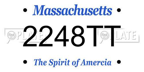 2248TT Massachusetts License Plate