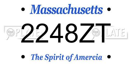 2248ZT Massachusetts License Plate