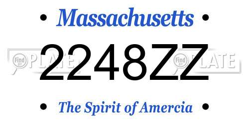 2248ZZ Massachusetts License Plate