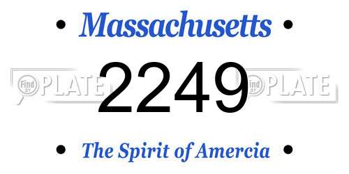 2249 Massachusetts License Plate