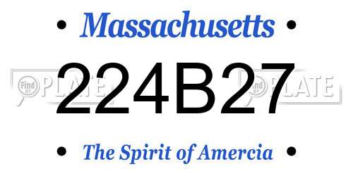 224B27 Massachusetts License Plate
