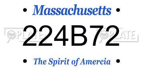 224B72 Massachusetts License Plate