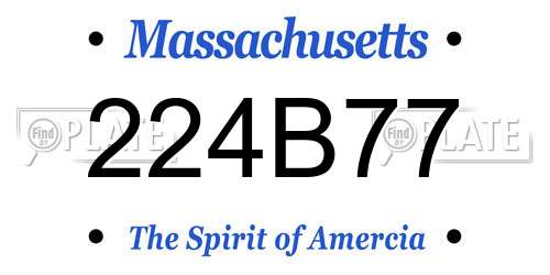 224B77 Massachusetts License Plate