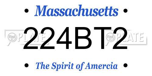 224BT2 Massachusetts License Plate