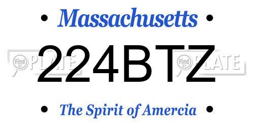 224BTZ Massachusetts License Plate