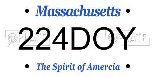 224DOY Massachusetts License Plate