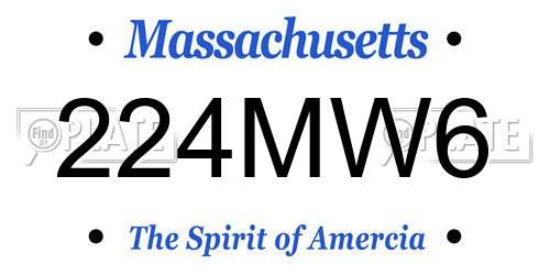 224MW6 Massachusetts License Plate